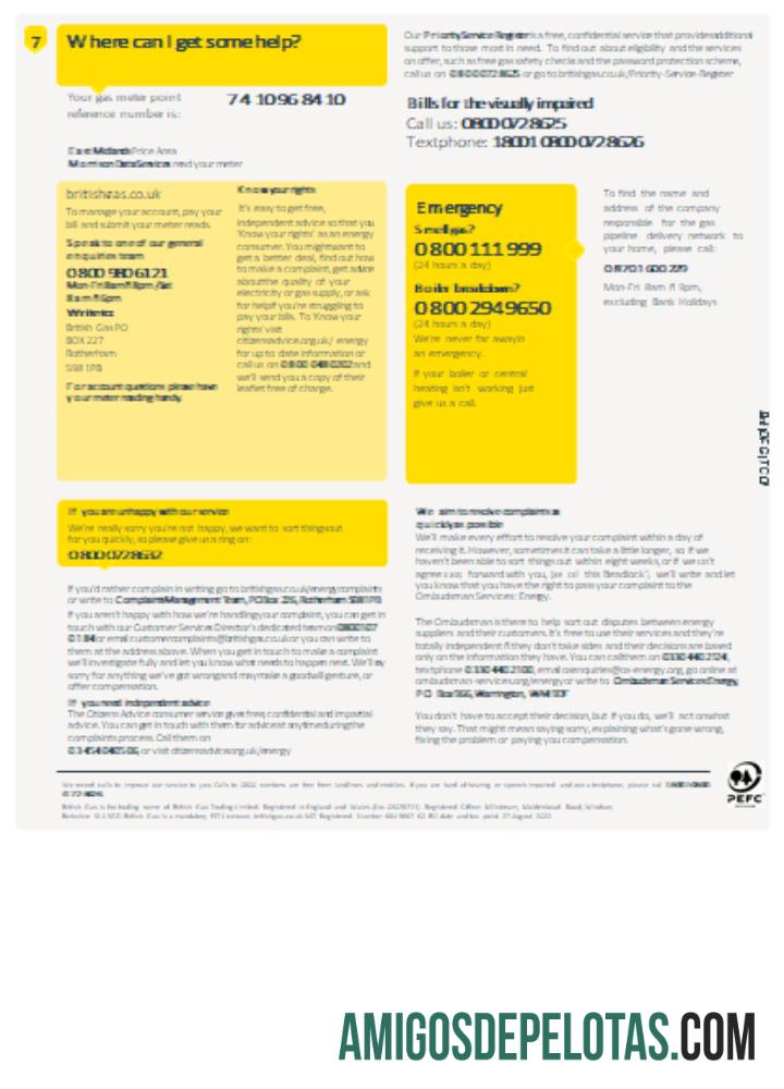 Projeto de lei de serviços públicos de gás britânico, SCR, página 4 exemplo